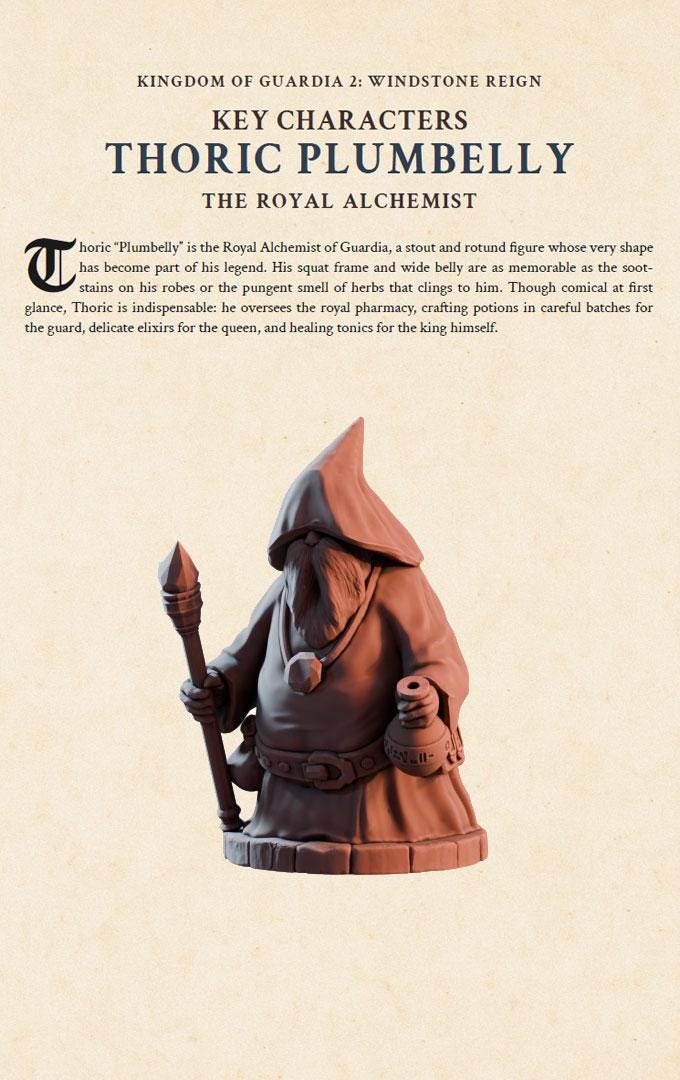 Thoric Plumbelly – Digital RPG Character Supplement pdf | Kingdom of Guardia II NPC Dossier