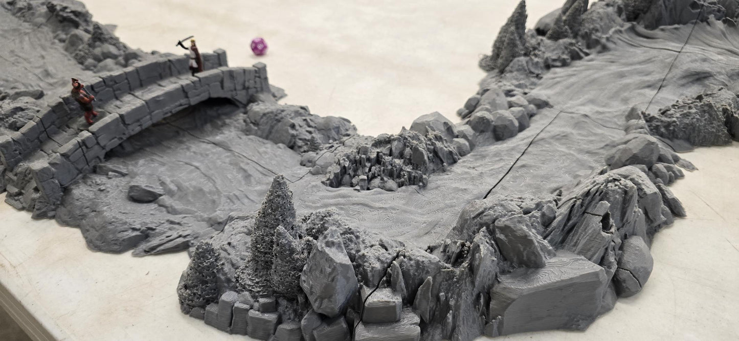 Guardia Modular Riverways – 28mm Kingdom of Guardia Terrain, 3D Printed Unpainted PLA River System