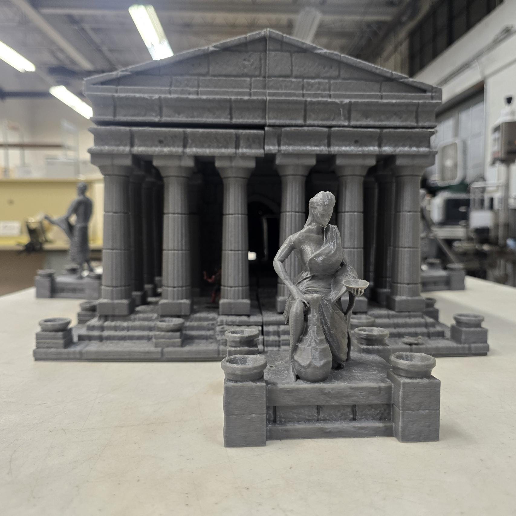 Ancient Roman Temple – 28mm Classical Building, 3D Printed Unpainted PLA Terrain