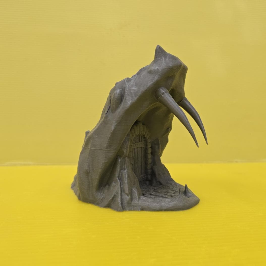 28mm Snake Head Cave Entrance – 3D Printed Unpainted PLA Terrain