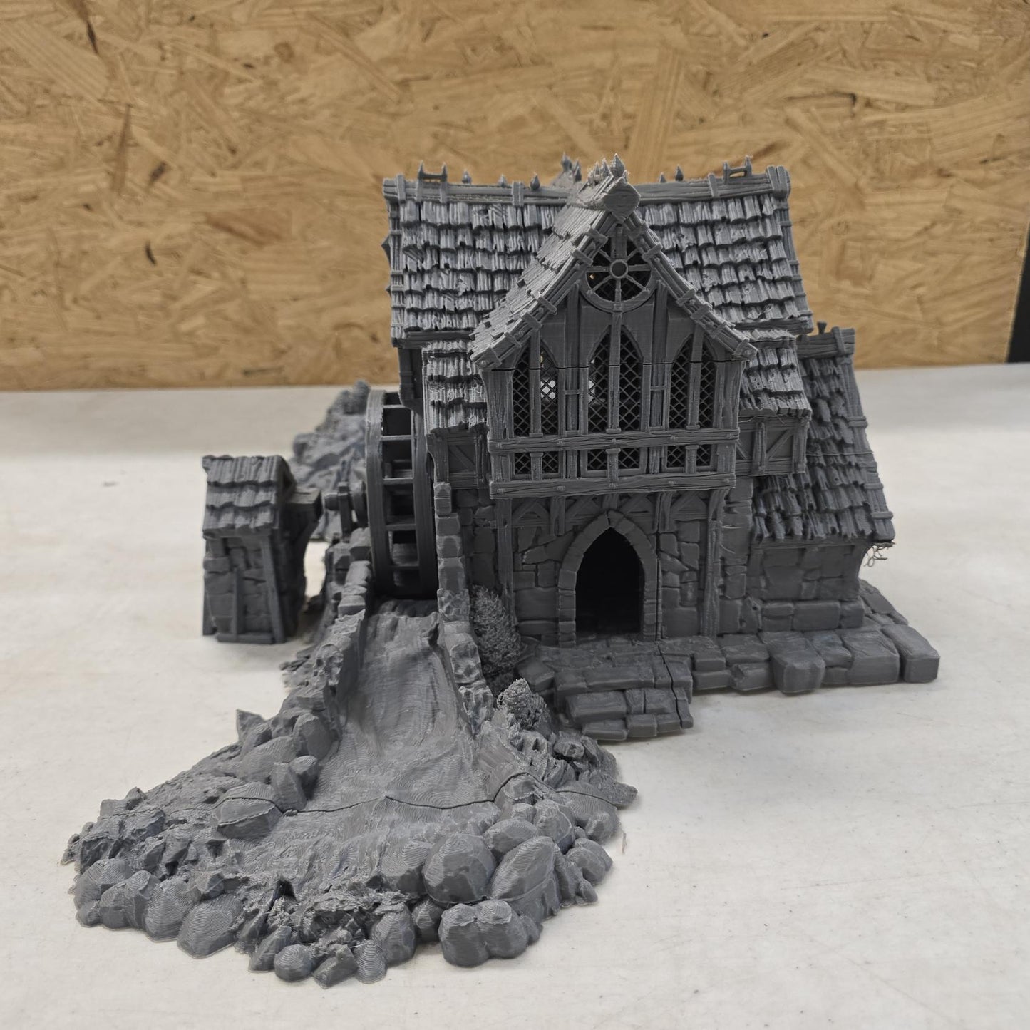 Guardia Water Wheel System – 28mm Kingdom of Guardia Building, 3D Printed Unpainted PLA Terrain