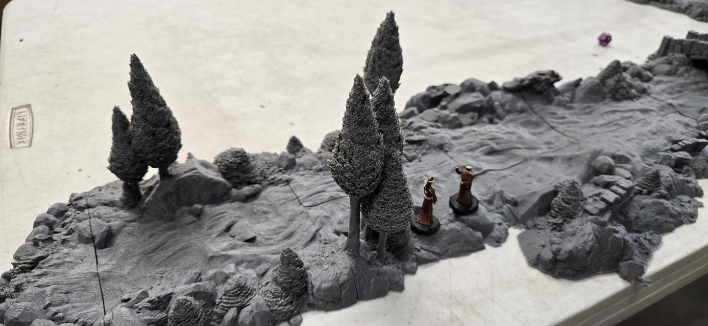 Guardia Modular Riverways – 28mm Kingdom of Guardia Terrain, 3D Printed Unpainted PLA River System
