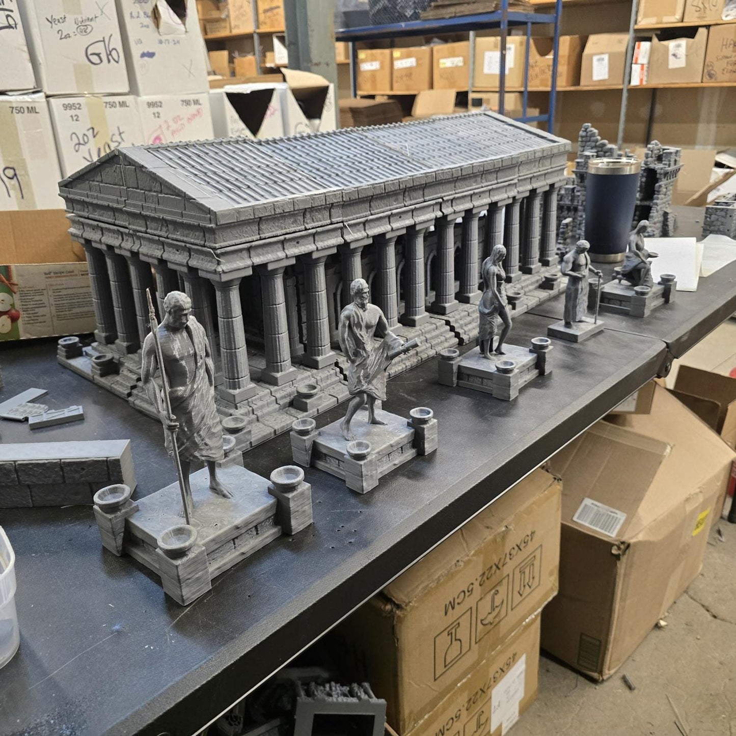 Ancient Roman Temple – 28mm Classical Building, 3D Printed Unpainted PLA Terrain