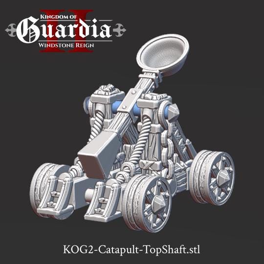 Kingdom of Guardia Catapult – 28mm 3D Printed Unpainted PLA Siege Engine Terrain