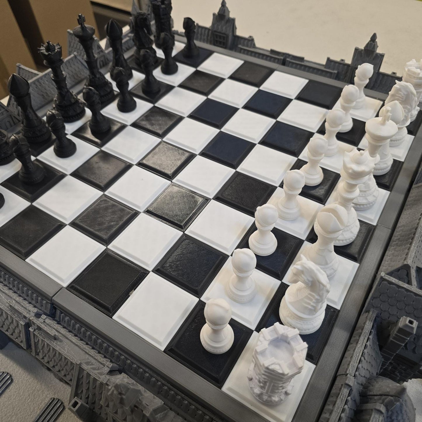 Royal Battle Board – 3D Printed Castle Chess Set with Snap-Fit Board & Special Raven Pieces