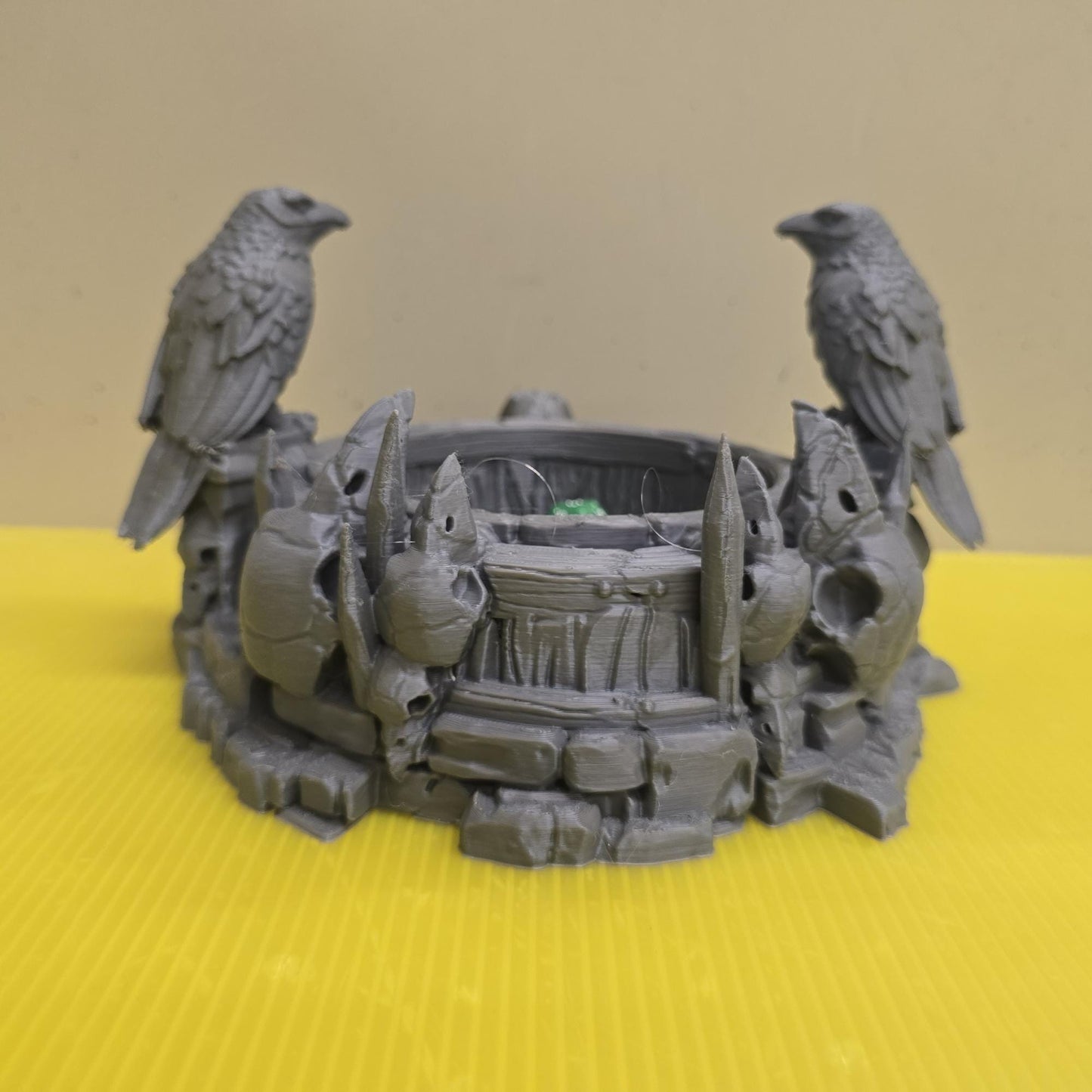 Kingdom of Guardia Crow Ritual Dice Tray – 3D Printed Unpainted PLA Terrain for Tabletop RPGs