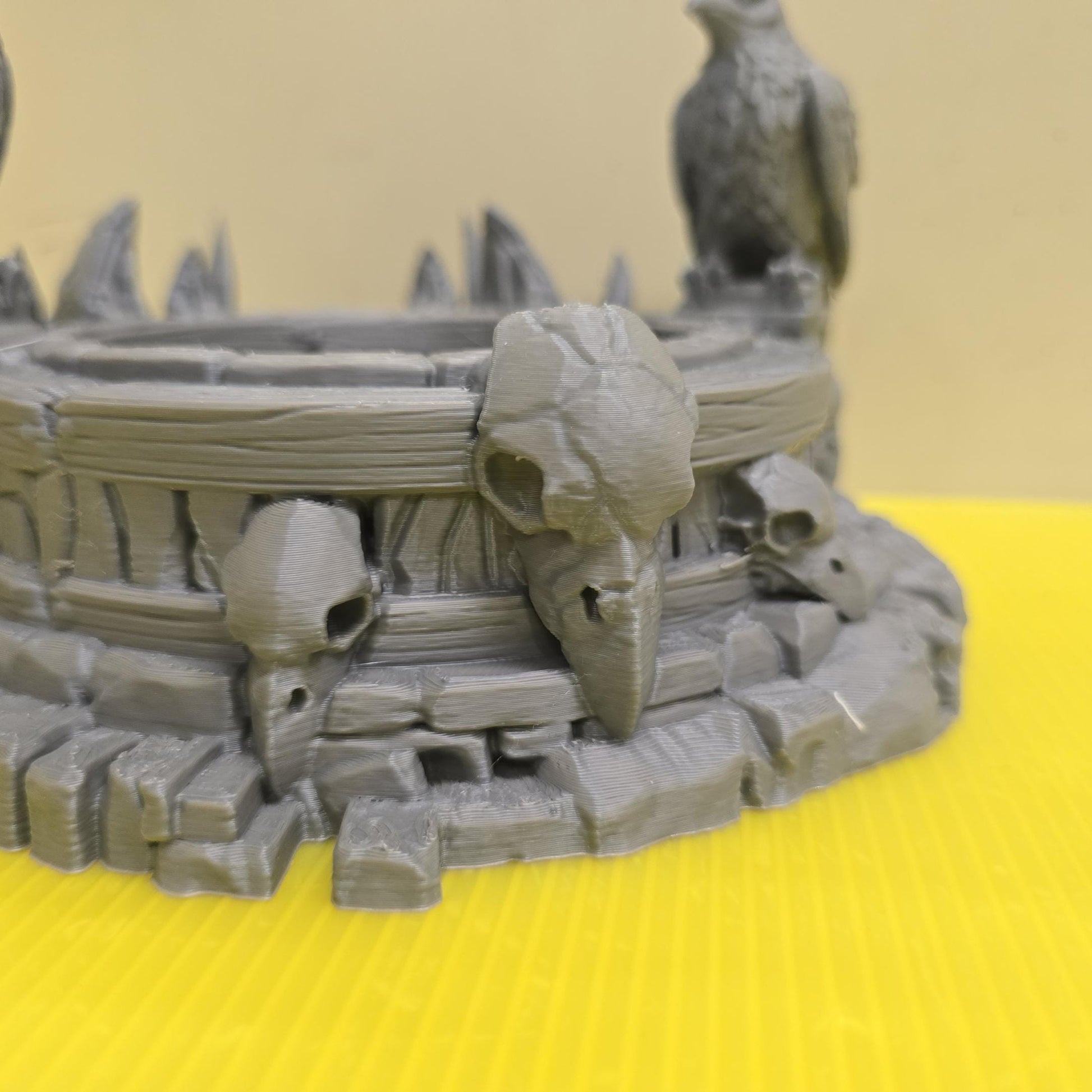 Kingdom of Guardia Crow Ritual Dice Tray – 3D Printed Unpainted PLA Terrain for Tabletop RPGs