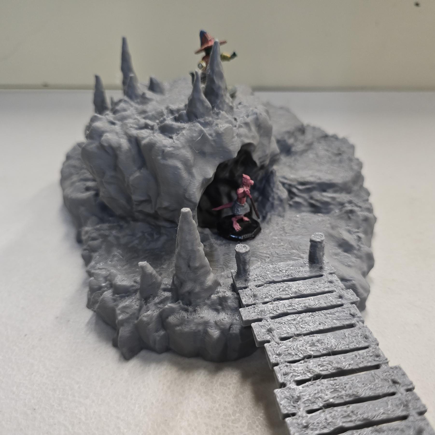 The Cavern Watch 28mm – 3D Printed Unpainted PLA Cavern Terrain Bridge Encounter for Tabletop RPGs, DnD, Pathfinder & Wargaming