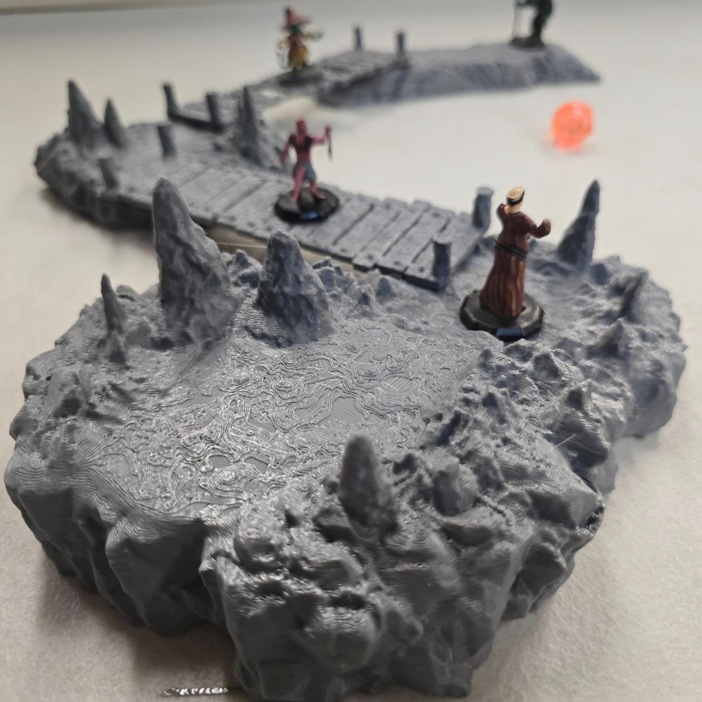 The Broken Span 28mm – 3D Printed Unpainted PLA Cavern Terrain Bridge Encounter for Tabletop RPGs, DnD, Pathfinder & Wargaming