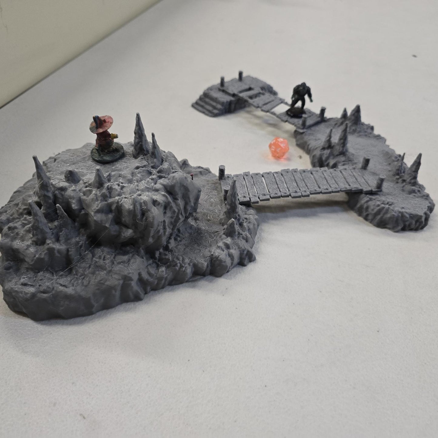 The Cavern Watch 28mm – 3D Printed Unpainted PLA Cavern Terrain Bridge Encounter for Tabletop RPGs, DnD, Pathfinder & Wargaming