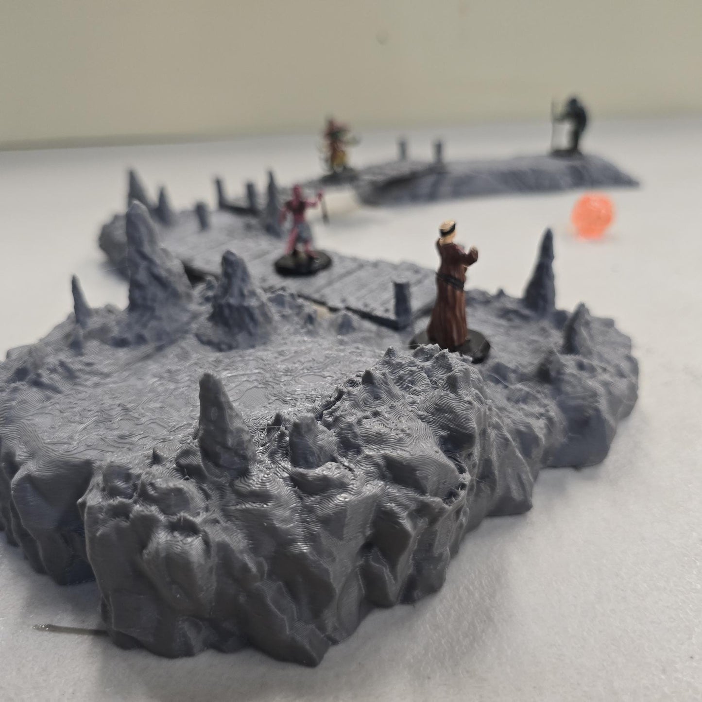The Broken Span 28mm – 3D Printed Unpainted PLA Cavern Terrain Bridge Encounter for Tabletop RPGs, DnD, Pathfinder & Wargaming