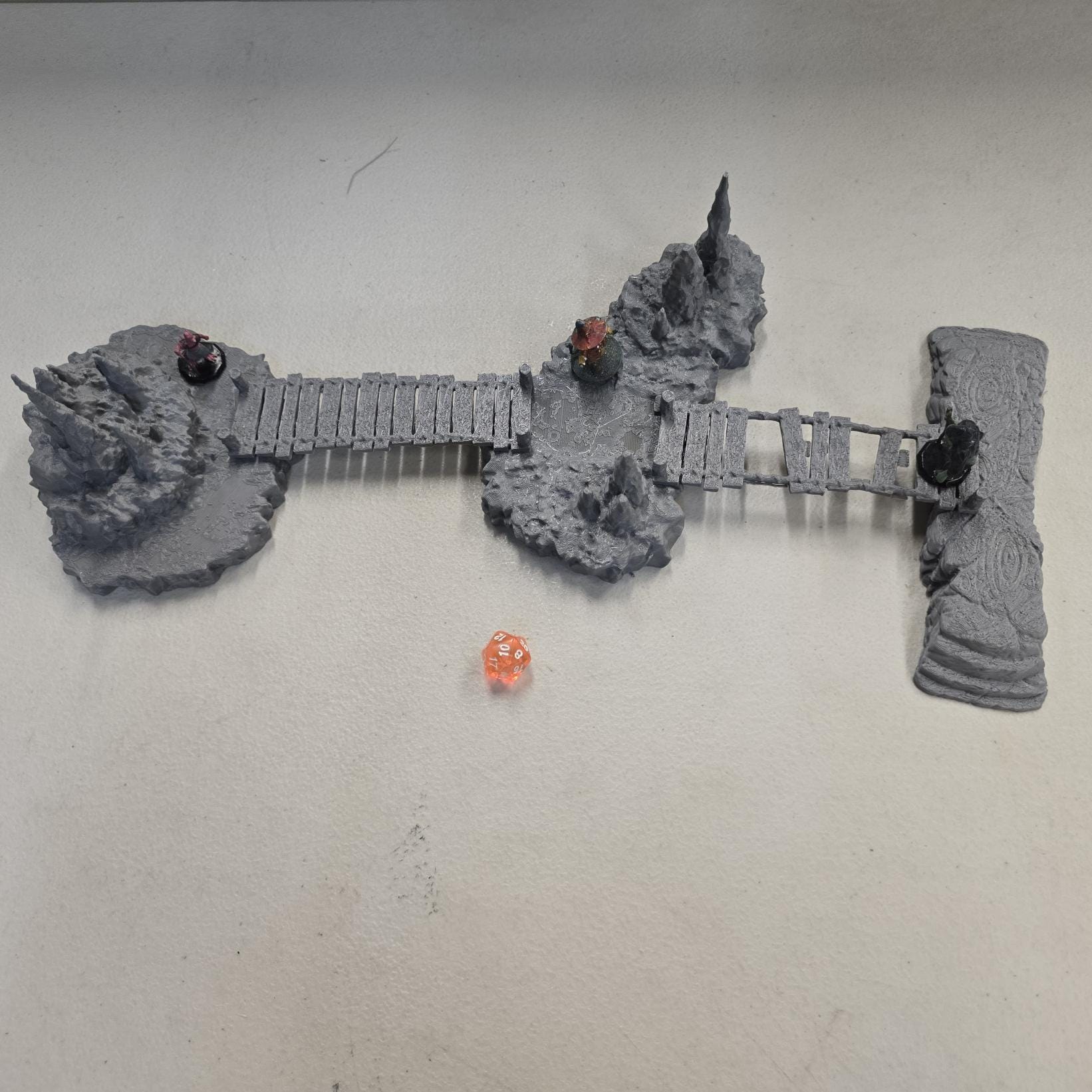 The Stonefall Crossing 28mm – 3D Printed Unpainted PLA Cavern Terrain Bridge Encounter for Tabletop RPGs, DnD, Pathfinder & Wargaming
