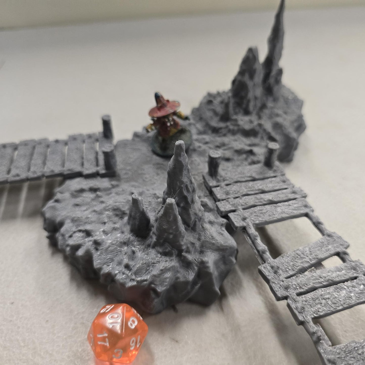 The Stonefall Crossing 28mm – 3D Printed Unpainted PLA Cavern Terrain Bridge Encounter for Tabletop RPGs, DnD, Pathfinder & Wargaming