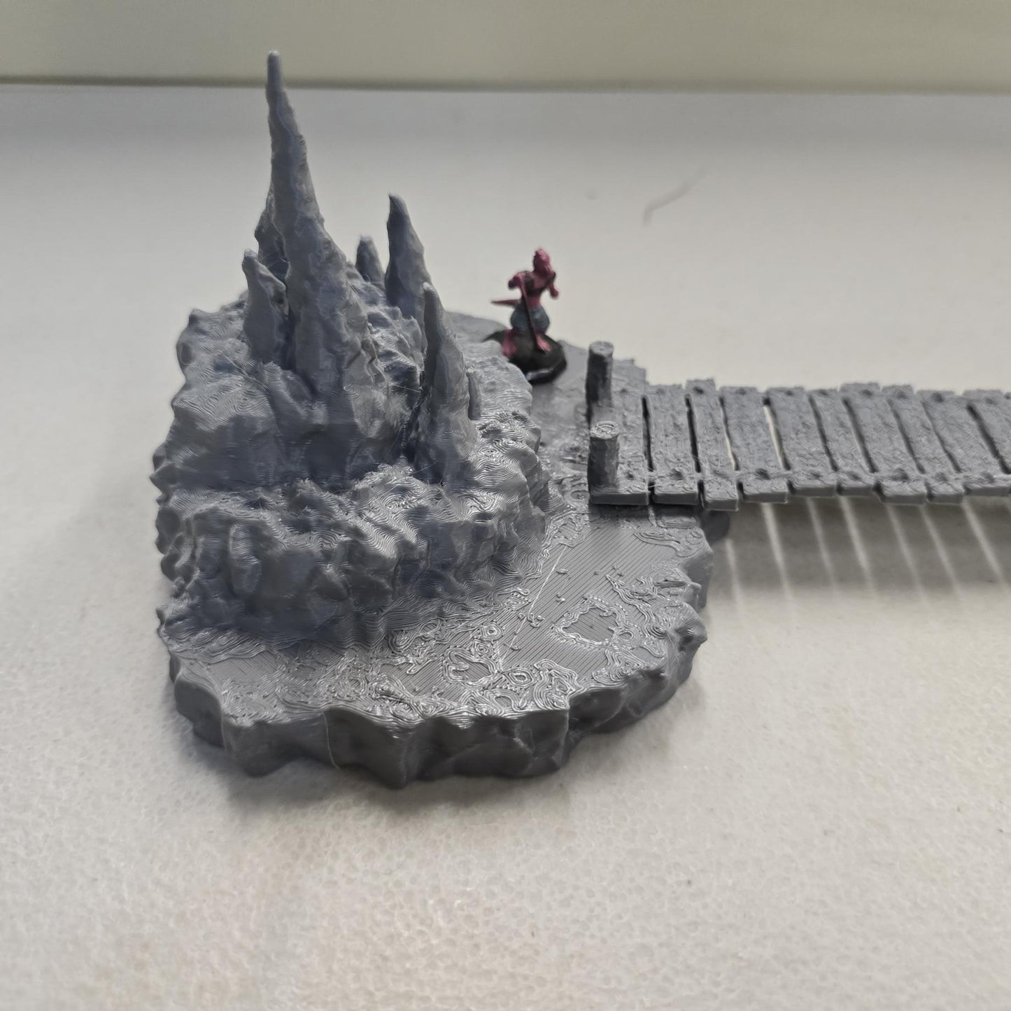 The Stonefall Crossing 28mm – 3D Printed Unpainted PLA Cavern Terrain Bridge Encounter for Tabletop RPGs, DnD, Pathfinder & Wargaming