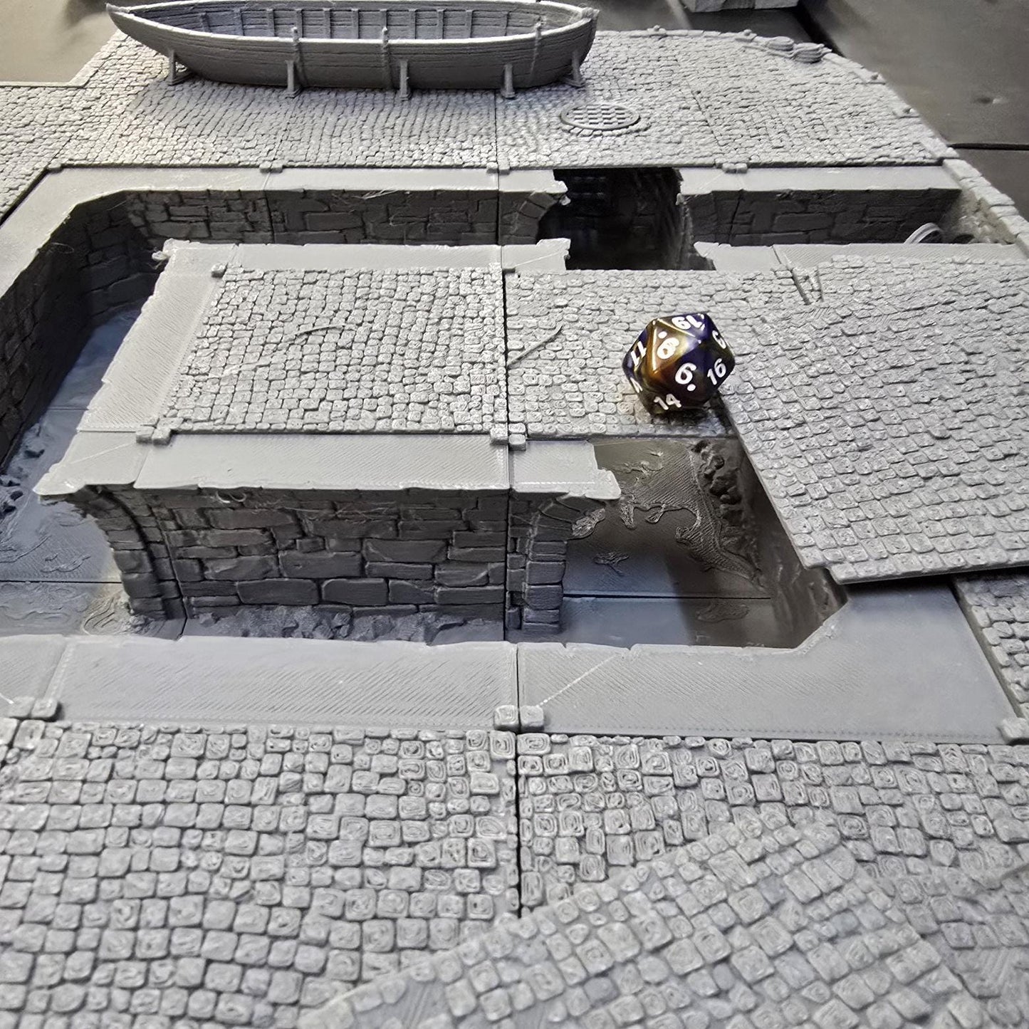 Large Quay Dock & Sewer System Set, Docks, Ancrabourg, cobblestone streets and sewers