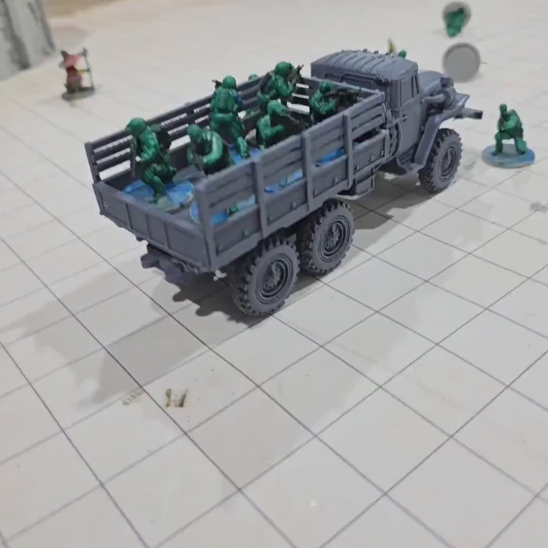 Ural 4320, open top, Truck, Soviet Era, Post War, cold war, tabletop gaming, tabletop terrain