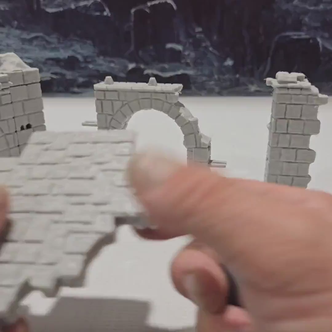 Small Castle Ruins Kit, 28mm Scale, Tabletop Terrain, Gaming Miniature, Tabletop Scenery