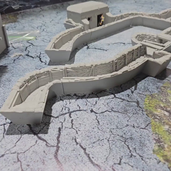 Modern Trench Line: Cold War Military Bunker System 28MM Tabletop Terrain, Model Railroading, Gaming