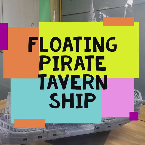 Pirate Tavern Ship, Pirate Party Boat, Tavern on the Sea, Pirate tavern, tavern ship, Ship Terrain, Dungeons and Dragons