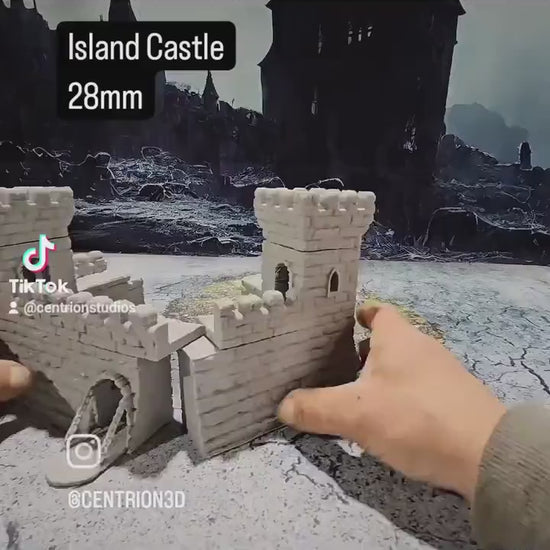 island Castle Fortress: 3D Printed Castle Terrain for Dungeons and Dragons (28mm Scale)