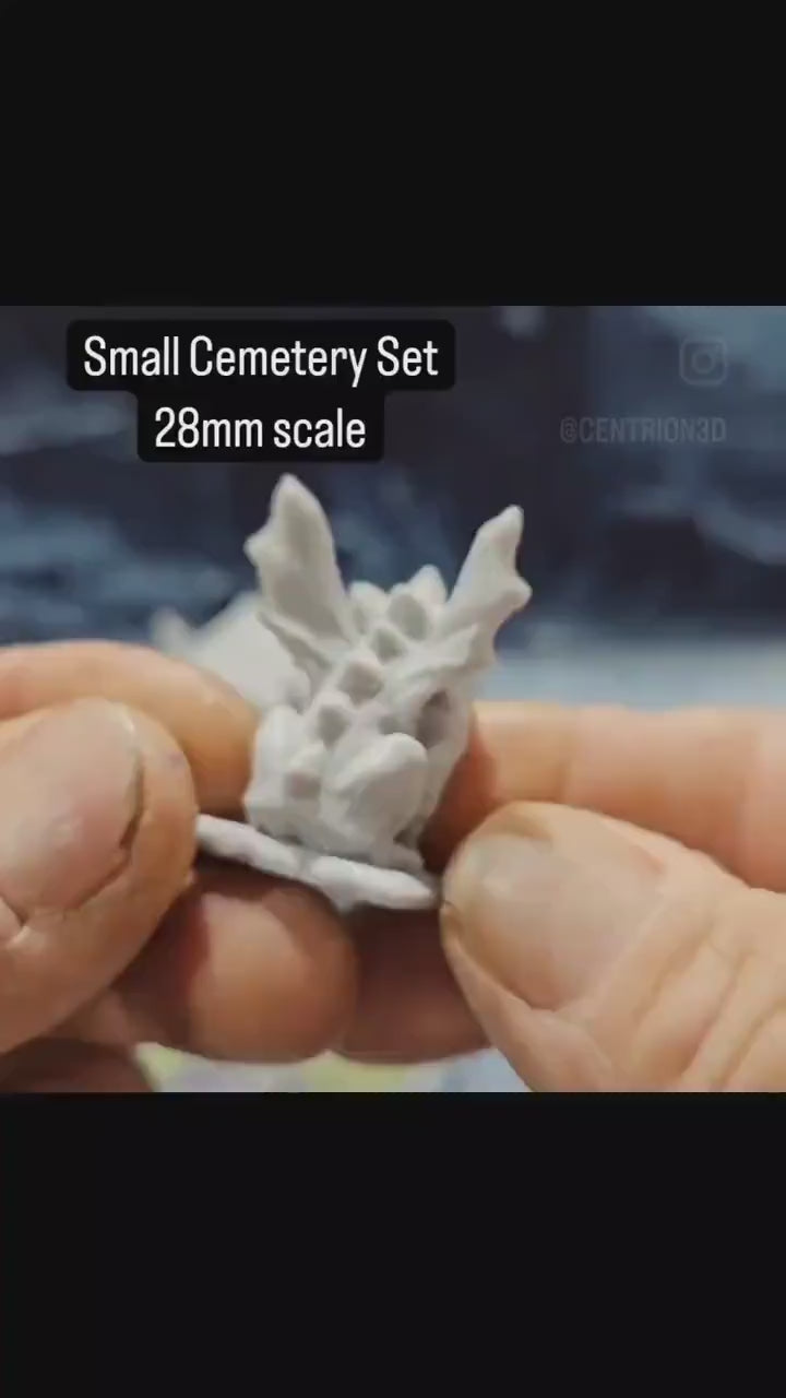 Small Cemetery Set: 15 Piece Gothic Style Graveyard for Tabletop RPGs, Model Railroading, and Wargaming