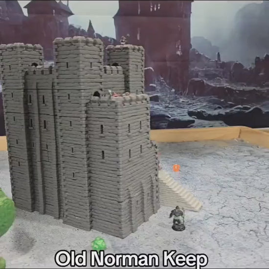 Old Norman Keep: 12th Century Stone Castle Tabletop Terrain Model