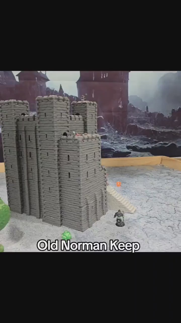 Old Norman Keep: 12th Century Stone Castle Tabletop Terrain Model