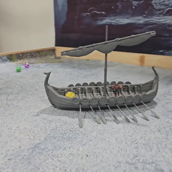 Viking Long Ship: Medieval Era Sailing Vessel Perfect for Historical RPGs