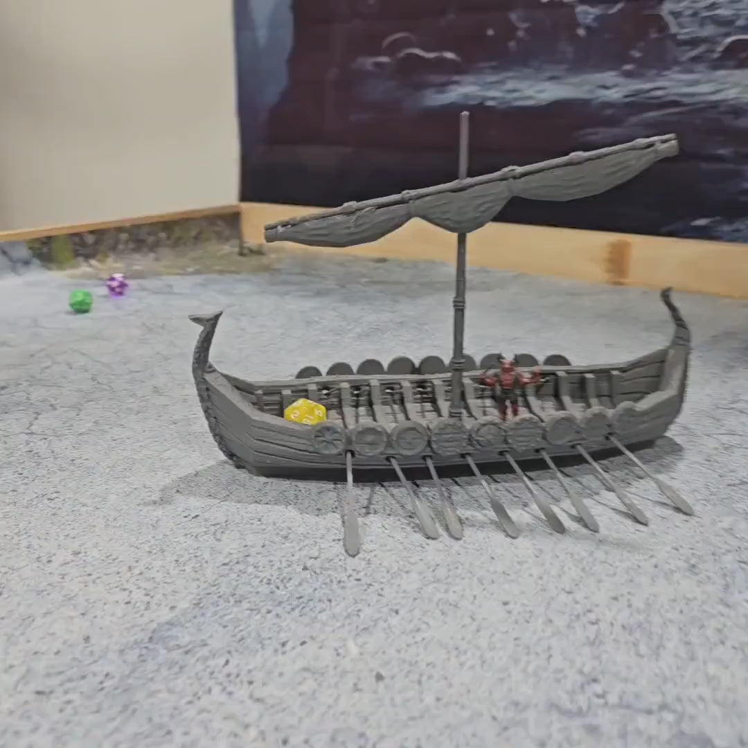 Viking Long Ship: Medieval Era Sailing Vessel Perfect for Historical RPGs