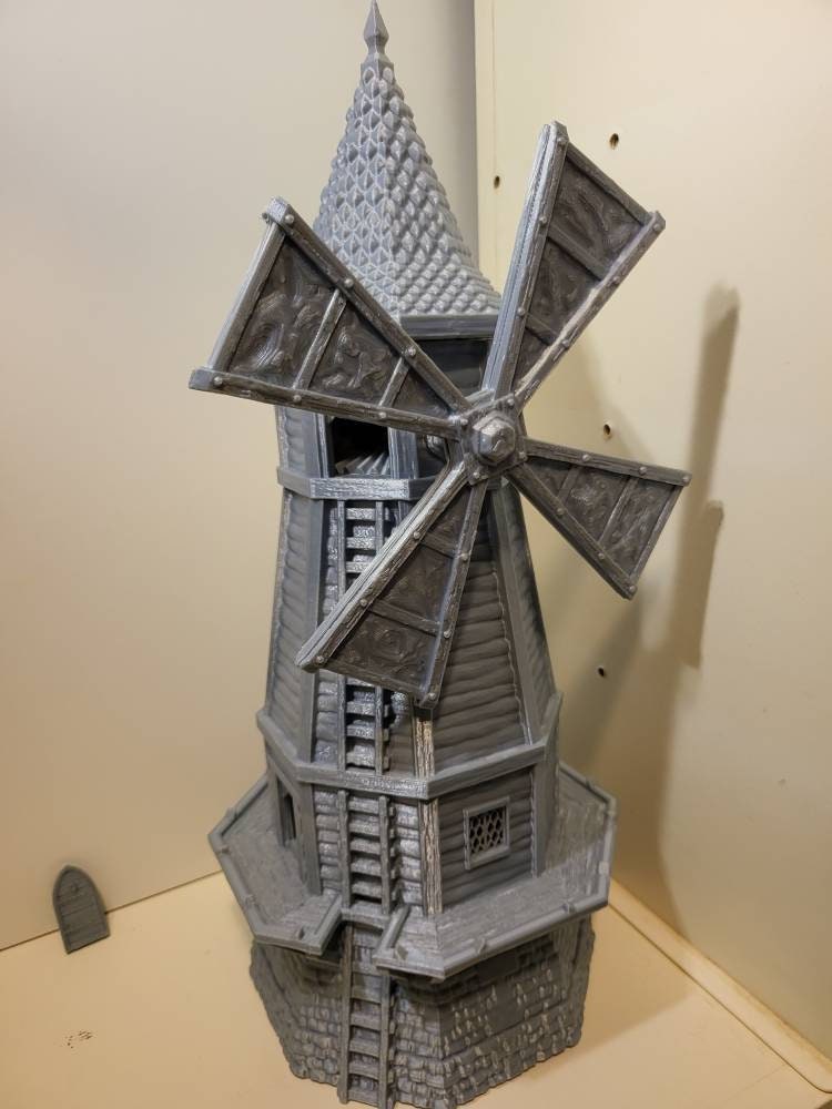 Medieval Windmill, Tabletop Terrain, Gaming Miniature, Tabletop Scenery