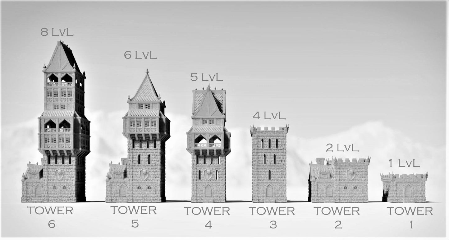 Drennheim Watchtowers 28mm Scale - 6 options - Warhammer - Dungeons and Dragons - 28mm Terrain - warhammer terrain
