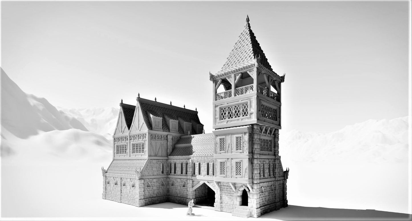 Manor, estate, noble house, Noble estate, Stonewall Castle, Warhammer Terrain, Dungeons and Dragons, Warhammer, Terrain, Gaming Fortress, DND Fort, Fantasy Castle, Defensive Castle, Dark Palace