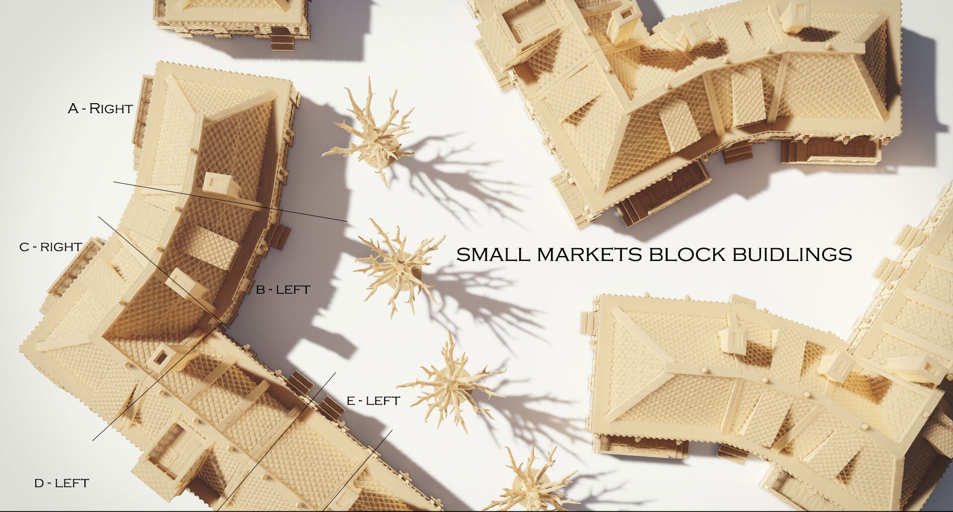 Market Blocks of the City Drennheim 28mm Scale - Warhammer - Dungeons and Dragons - 28mm Terrain - warhammer terrain