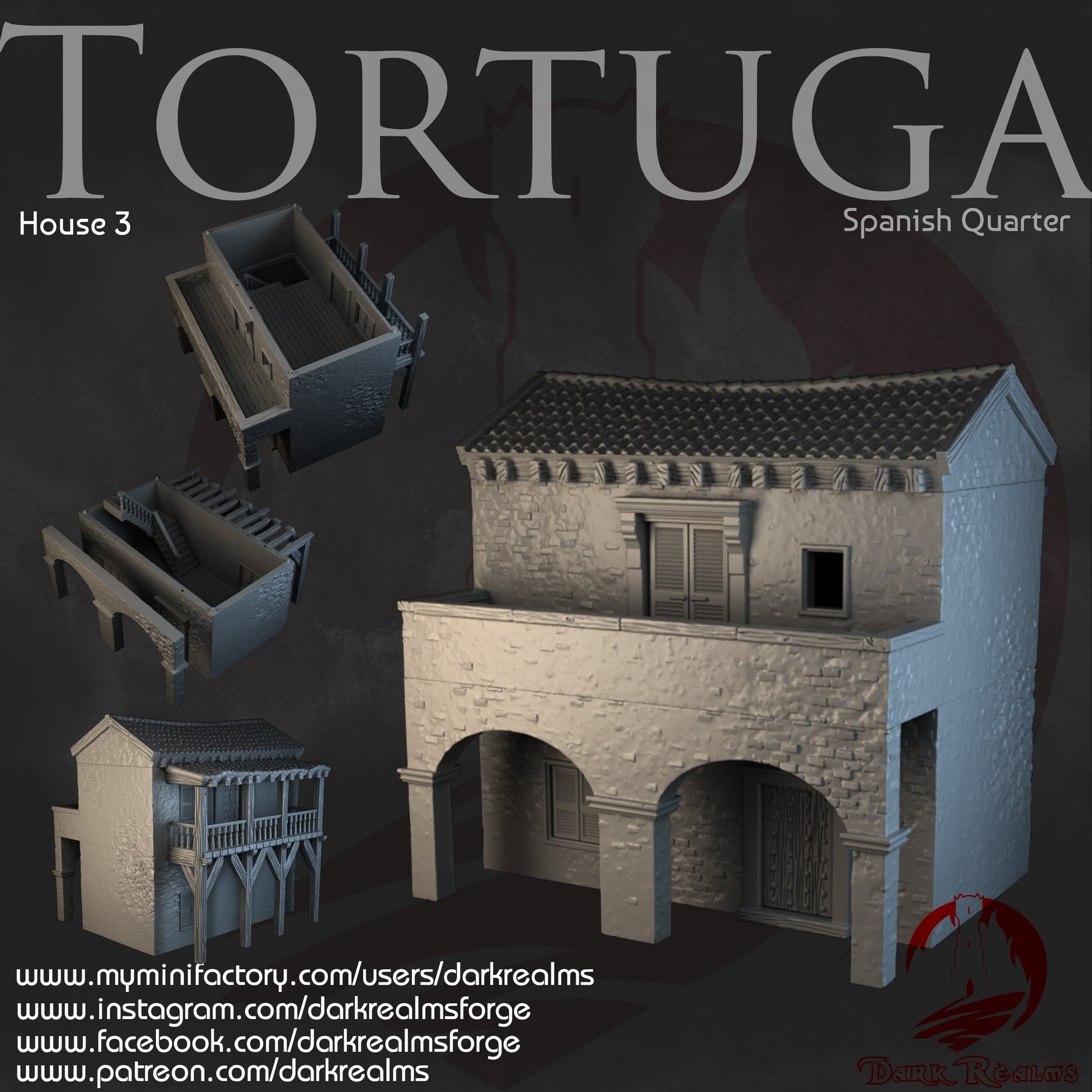 Pirate, Pirate Island, Spanish Island, Tortuga, Pirate Slum, SLum, Dark Realms, Dungeons and Dragons, Gift, Terrain, Tabletop Terrain, 28mm Terrain, Warhammer, Warhammer terrain, Warhammer Pirate, Pirates, DnD Terrain, Treasure Island, Tolkien