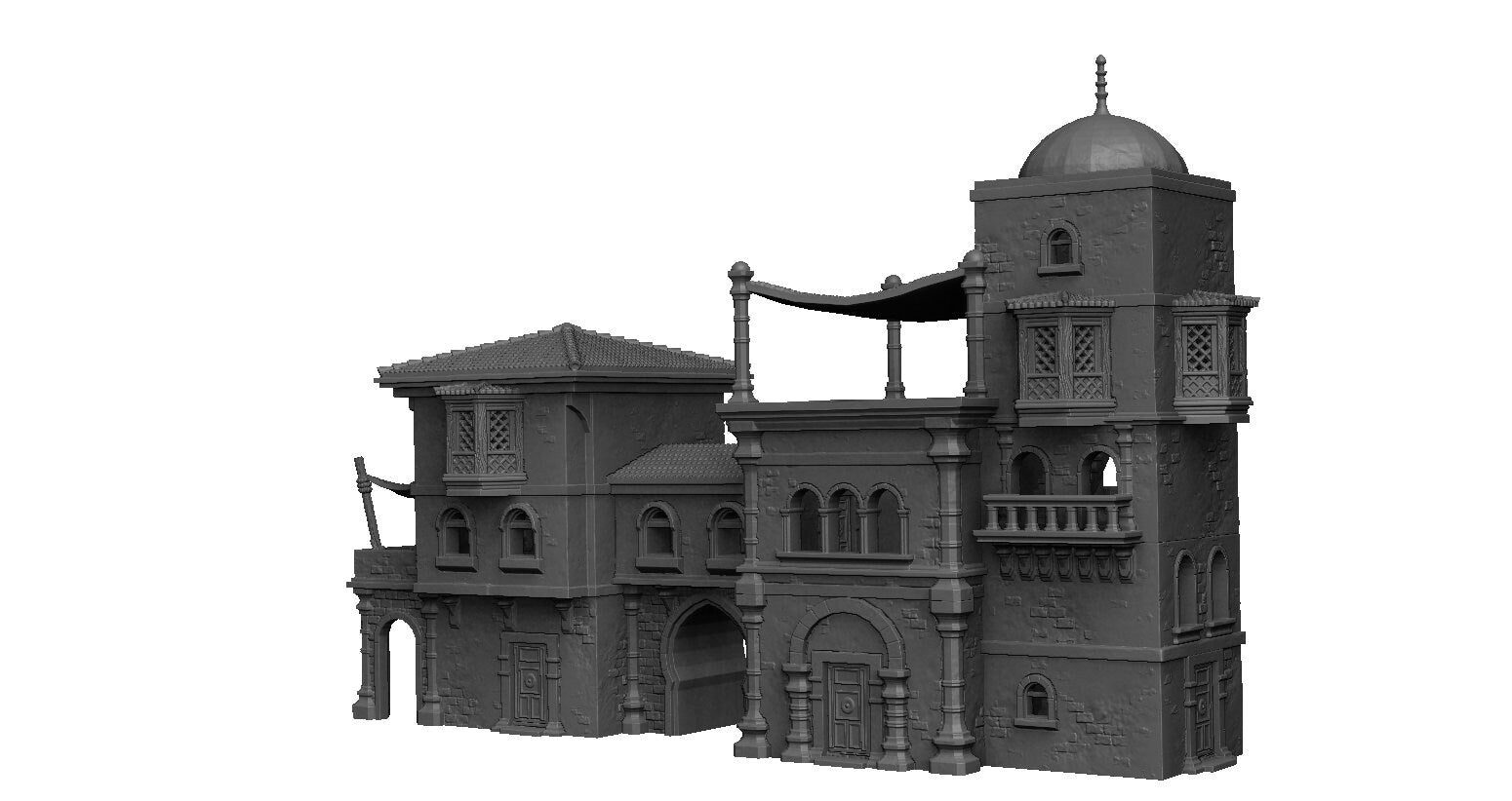 The Manor of Corsairs, 28mm, Dungeons and Dragons, Warhammer terrain, Estate, Manor House, Tabletop Adventures