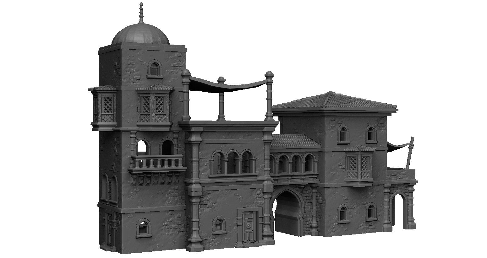 Manor of Corsairs, 15mm, Dungeons and Dragons, warhammer terrain, Estate, Manor House, Tabletop Adventures, 15mm Scale, City Building