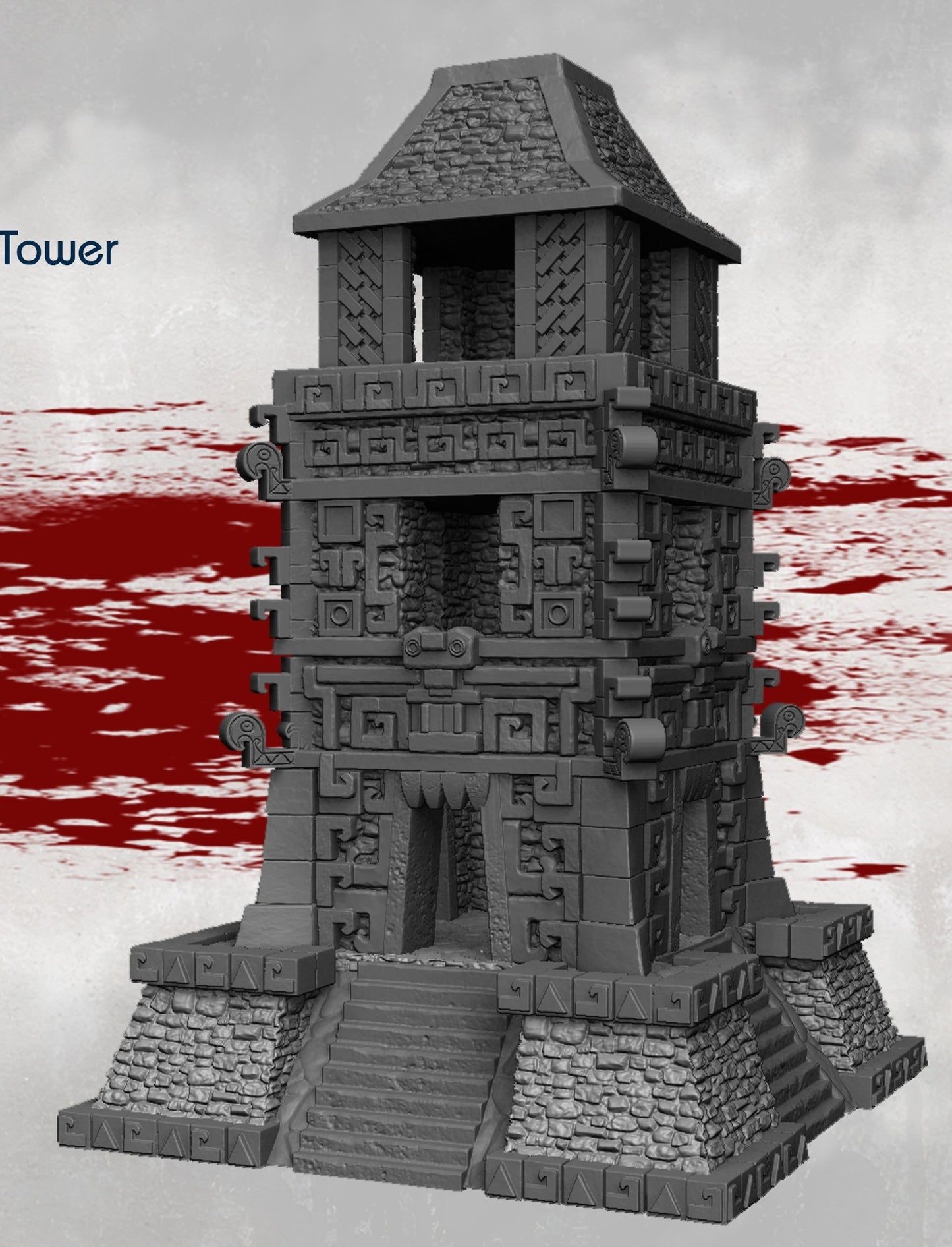 Dark realms - Jungle Ruins Tower - Warhammer - Dungeons and Dragons - 28mm Terrain - warhammer terrain