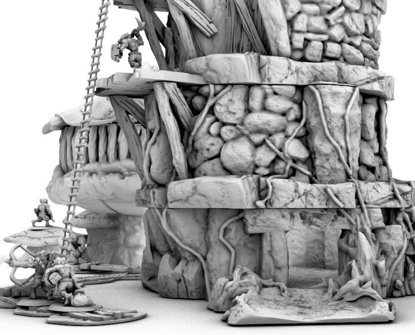 4 story Goblin swamp tower, Warhammer, Dungeons and Dragons, 28mm Terrain, warhammer terrain, Ruins, Goblins, Dungeons and Dragons, monsters, Gift, Swamp Tower, Swamp Terrain, Goblin Terrain, Orc terrain, The Swamp, Marsh Terrain, Monster Terrain