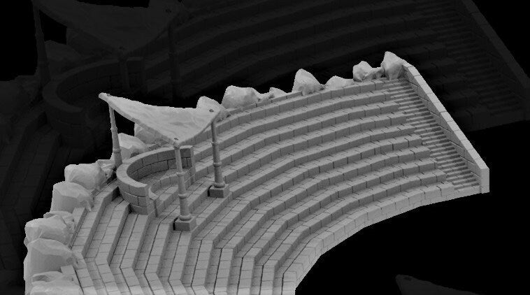 Greek Theater, Arena, Gladiator, Theater, Stage, Gladiator Arena, Coliseum, Fight pit, Thunderdome, Mad Max, Greek, Play, Terrain, Arena Terrain, Dungeons and Dragons, Warhammer, Warhammer Terrain, 15mm Terrain, Tolkien, Great Arena,