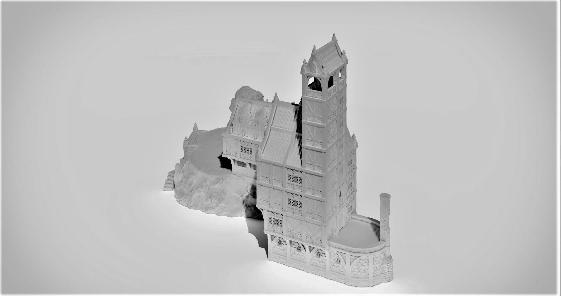 Dungeons and Dragons, Pathfinder, Castle, Inn, miniature house, role play miniature, 28mm terrain, warhammer terrain, warhammer, Fortress, Gift, Tabletop Terrain, Fantasy, Gaming Fortress, DND Fort
