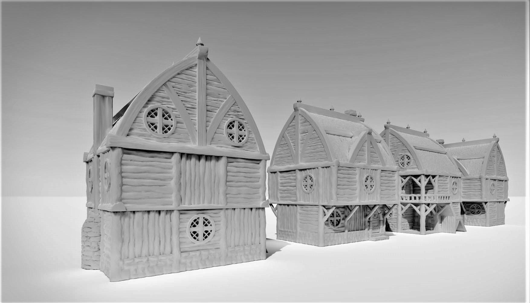 Dungeons and Dragons, Gift, Modest Houses, House set, Mordheim, Village, House Terrain, Buildings, tabletop Gaming, Tabletop Town, Game top, Tabletop Terrain, Housing, Cottage, House, Dungeons and Dragons, Role Playing, Village, Building, Mordheim