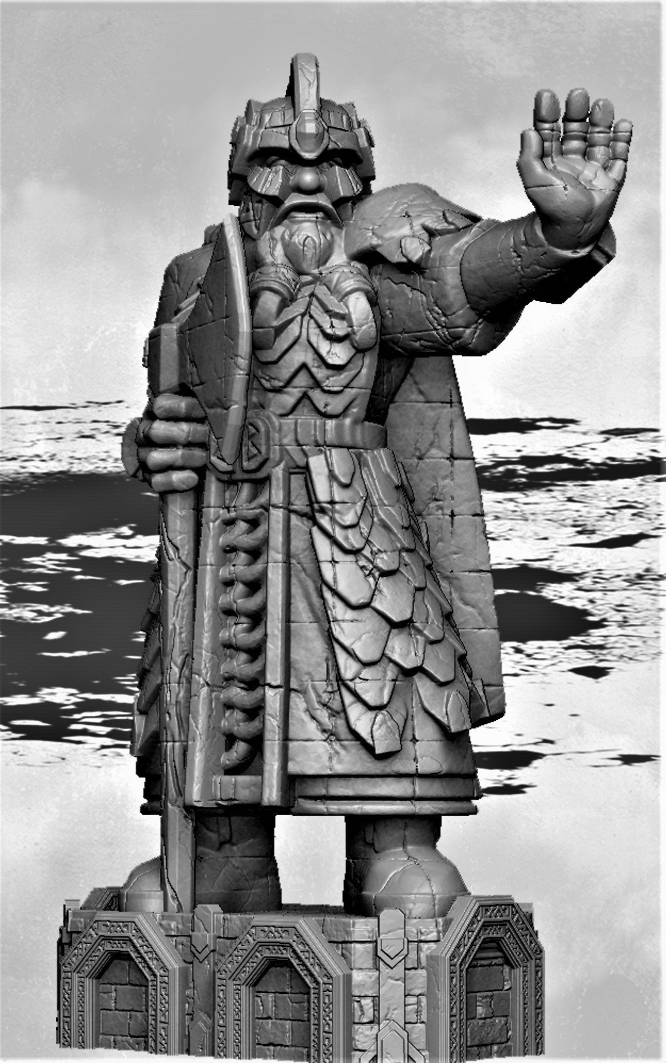 Dwarf Statue 9 3/4 Inches Tall Dark Realms - Warhammer - Dungeons and Dragons - 28mm Terrain - warhammer terrain