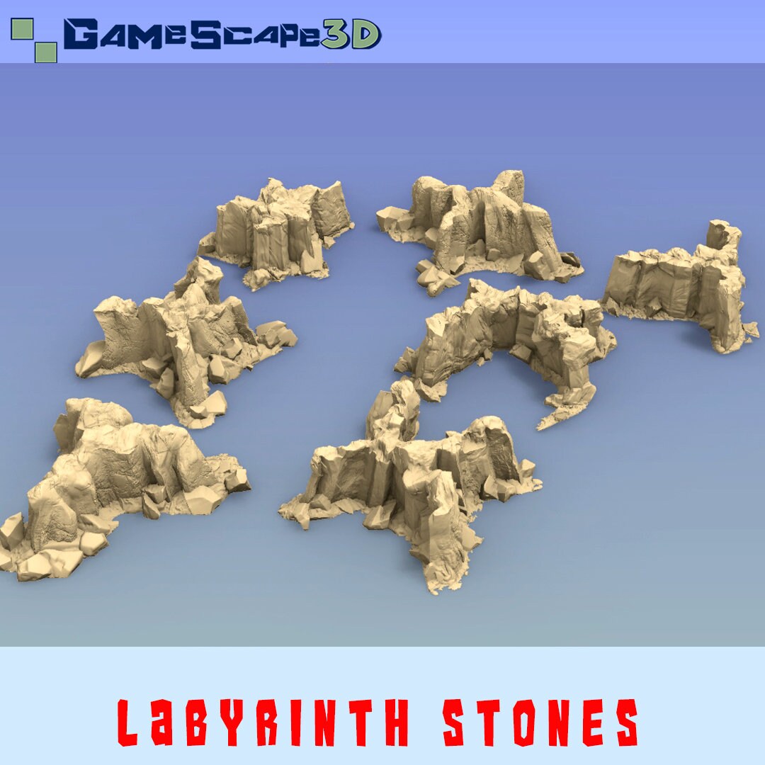 Cathedral Ruins, Ladders, Platforms, Modular Cave Interiors, & Damaged Fountains -28mm Scale - Ruins -Gamescape3d