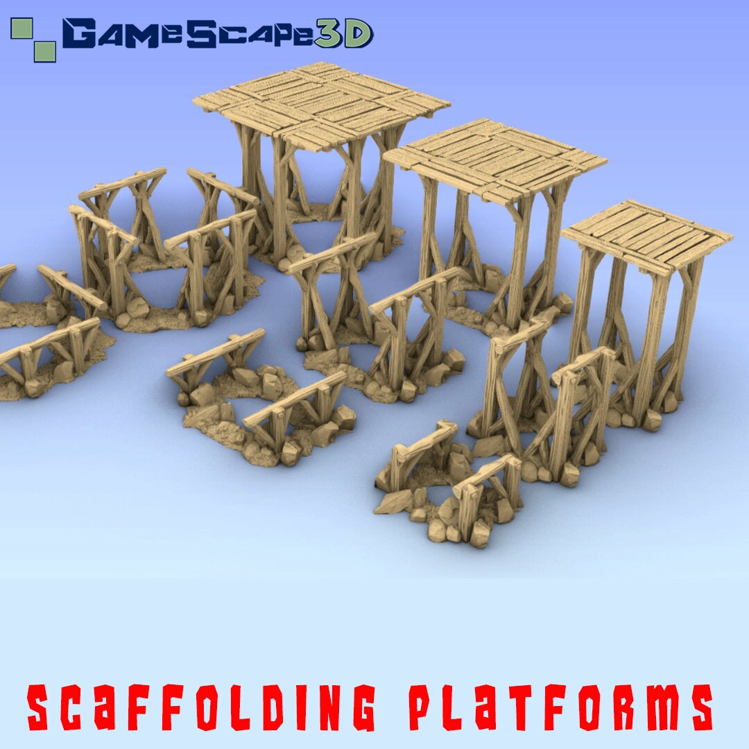 Cathedral Ruins, Ladders, Platforms, Modular Cave Interiors, & Damaged Fountains -28mm Scale - Ruins -Gamescape3d