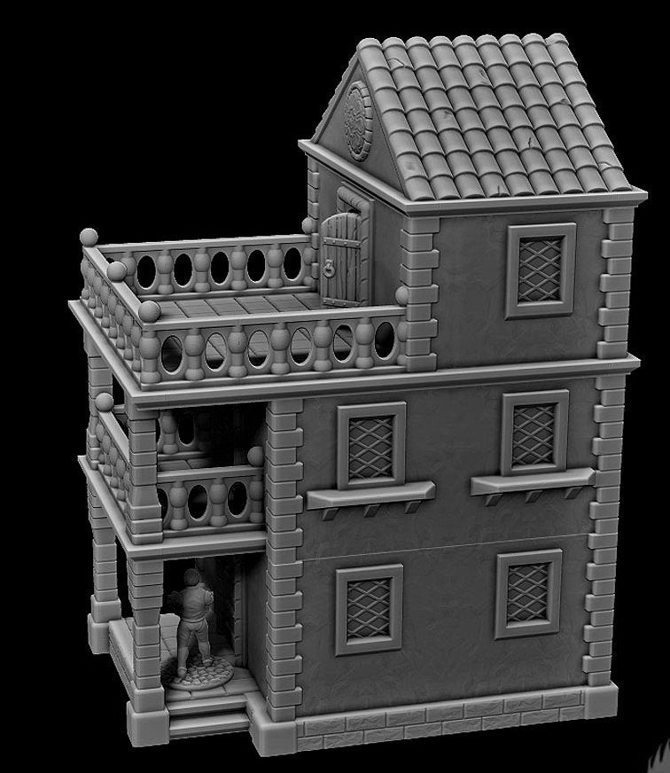 Salmystia Noble House -Mid City Noble House - Terrain - Warhammer - Dungeons and Dragons - 28mm Terrain - warhammer terrain