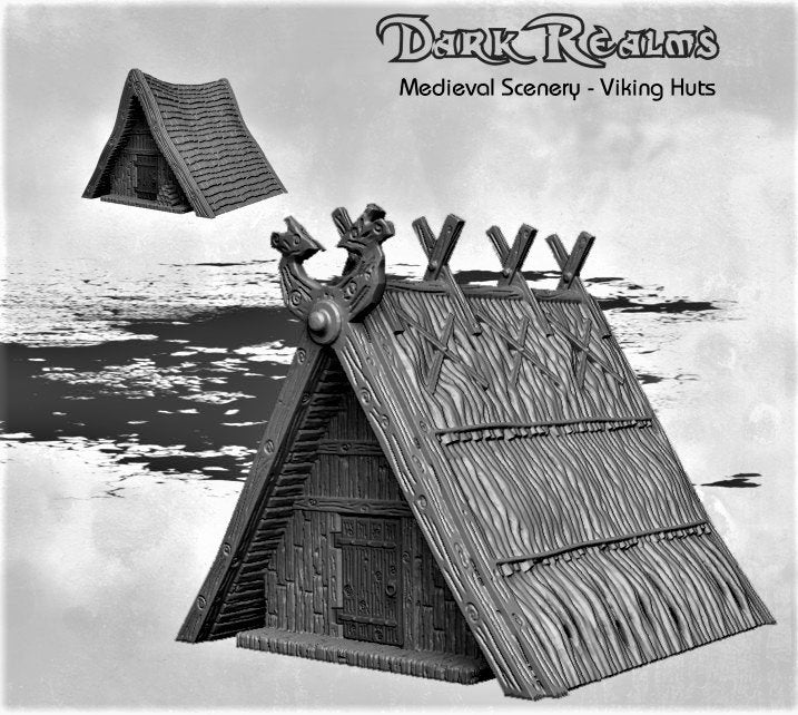 Invaders Tents - Viking Huts - Viking Invaders - Dark Realms - 28mm Terrain - Warhammer terrain - Warhammer - Dungeons and Dragons - Tableop