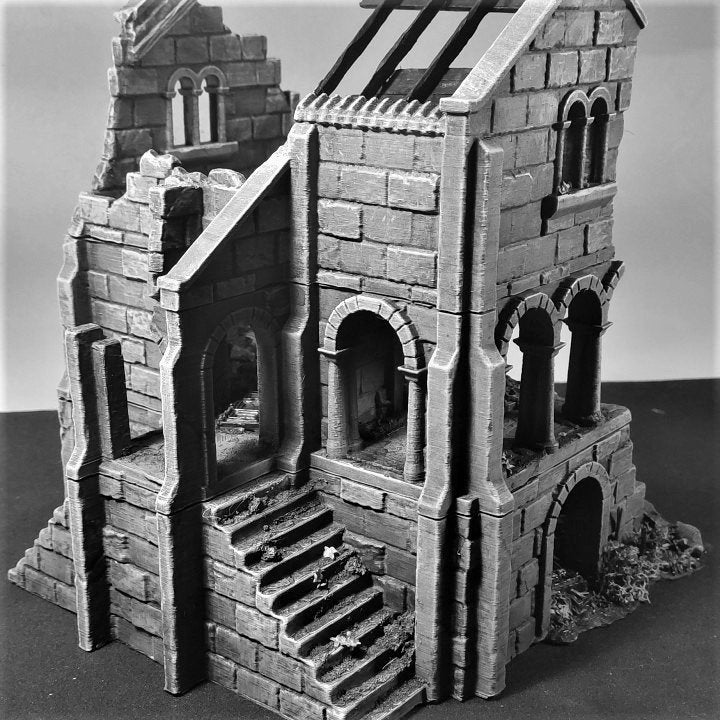 City Building 5 Ruins - Arkenfel House 5 Ruin - Dark Realms Ruins 5 - Warhammer - Dungeons and Dragons - 28mm Terrain - warhammer terrain
