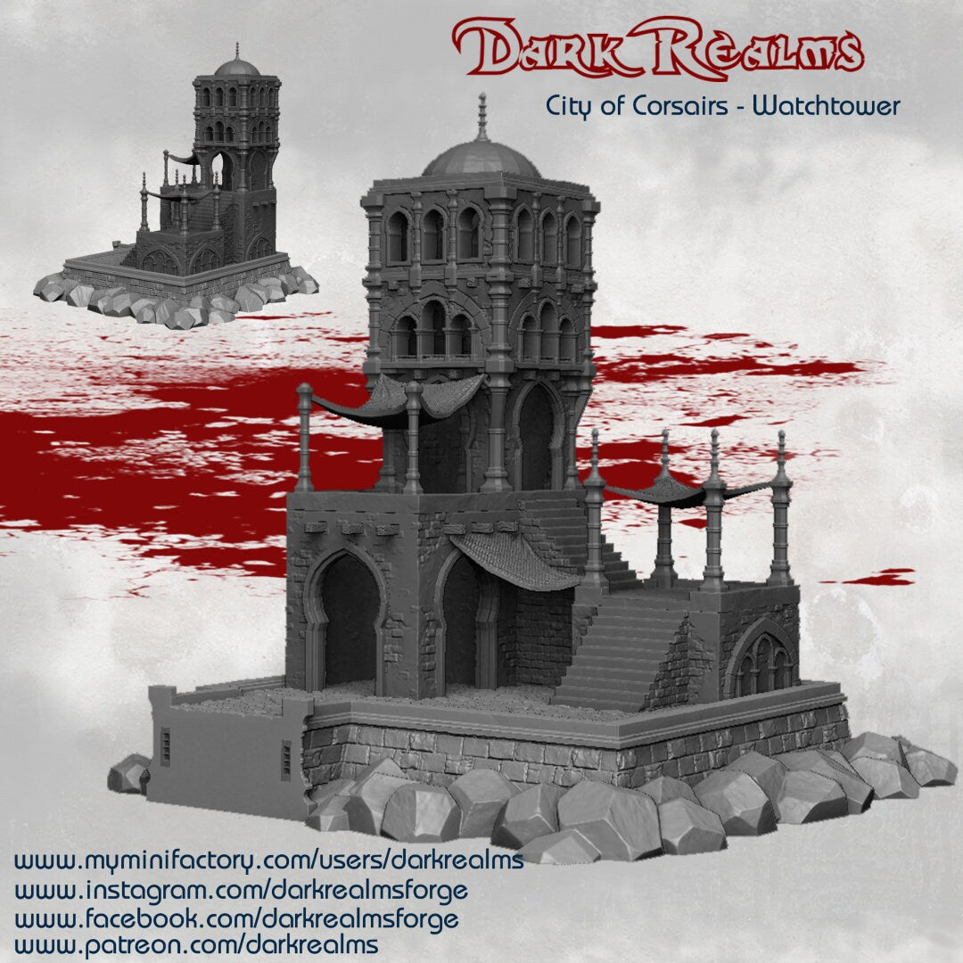 Harbor Watch Tower - Dark Realms - Warhammer- dungeons and dragons Warhammer - 28mm Terrain - Warhammer terrain - Tower Terrain - Tower