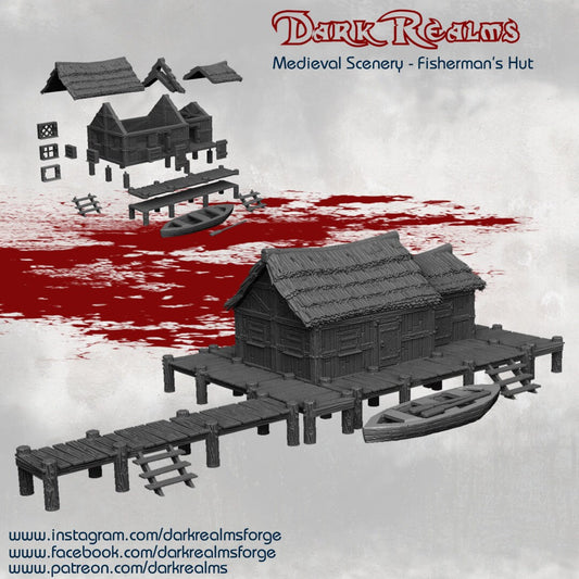 Fisherman's House - Docks- Piers - Warhammer - Dungeons and Dragons - 28mm Terrain - warhammer terrain