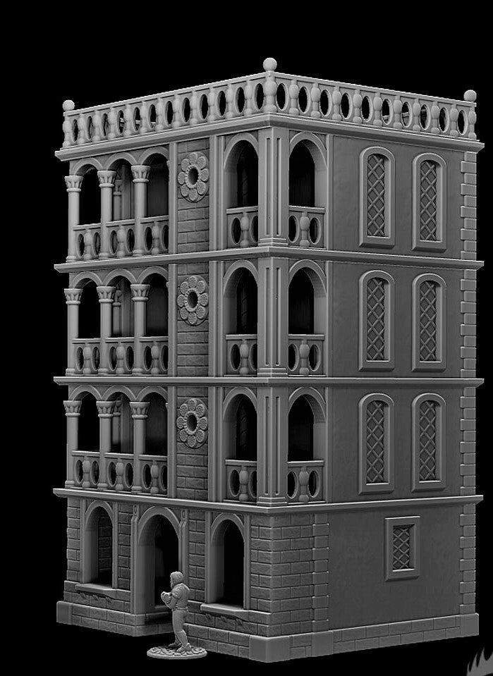 Ca Dario - City Mansion - City Block Building - Dungeons and Dragons - Warhammer - Terrain - City Terrain - City Building - 28mm Terrain